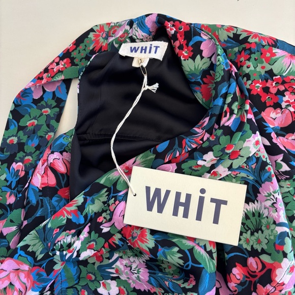 WHIT Alice Floral Multicolor Long Sleeve Dress Medium NEW - Picture 7 of 15